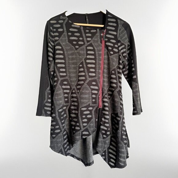 IC By Connie K Advant Garde Boho Top Women Size S Asymmetric Artsy Urban Ethnic - Picture 1 of 10